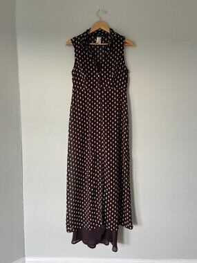 Vintage Esprit de Corp Sheer Polka Dot Layered Maxi Dress Set – Size 11/12